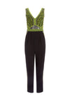 ALMA NEON SEQUIN JUMPSUIT-BLACK/NEON YELLOW-ALICE + OLIVIA