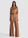 BRADY SILK BLOUSE-TAN-ALICE + OLIVIA