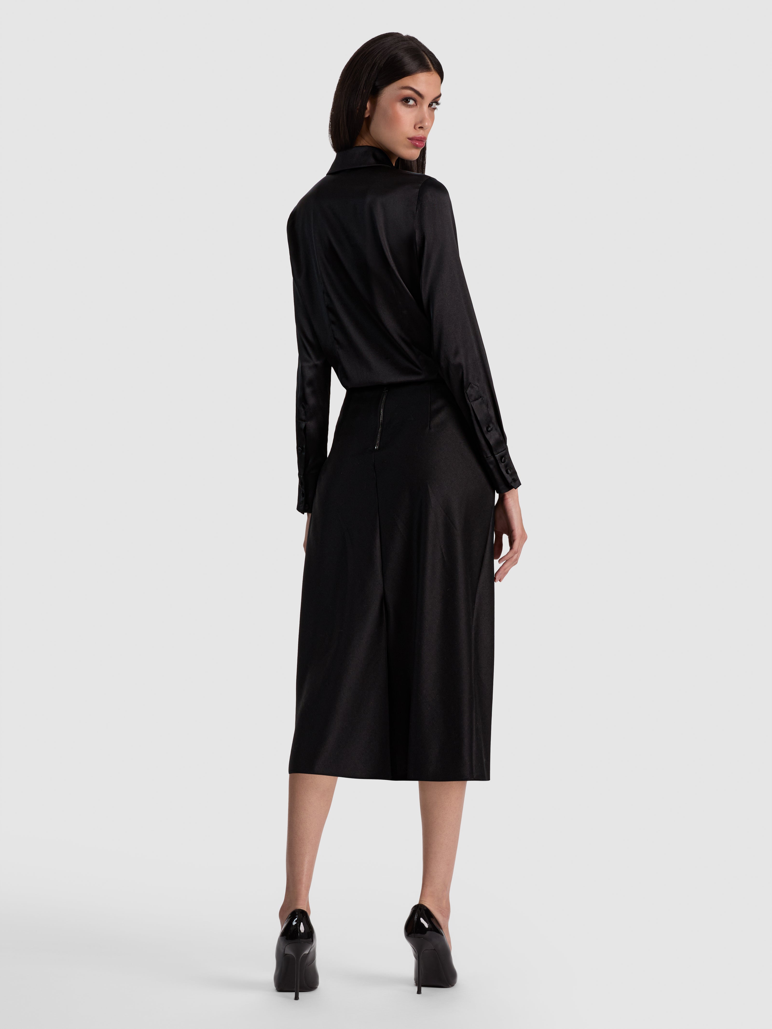 WILLA SILK BLOUSE-Black-ALICE + OLIVIA
