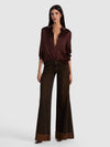 WILLA SILK BLOUSE-DARK CHOCOLATE-ALICE + OLIVIA