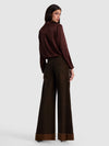 WILLA SILK BLOUSE-DARK CHOCOLATE-ALICE + OLIVIA