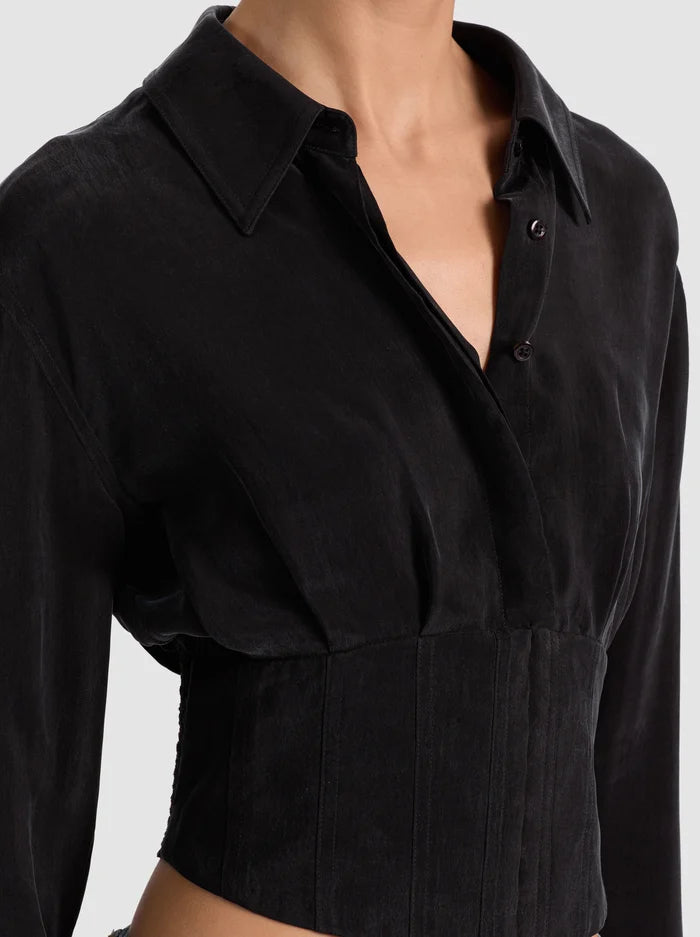 Camicia con bottoni EDIE con corsetto impunturato-ALICE + OLIVIA