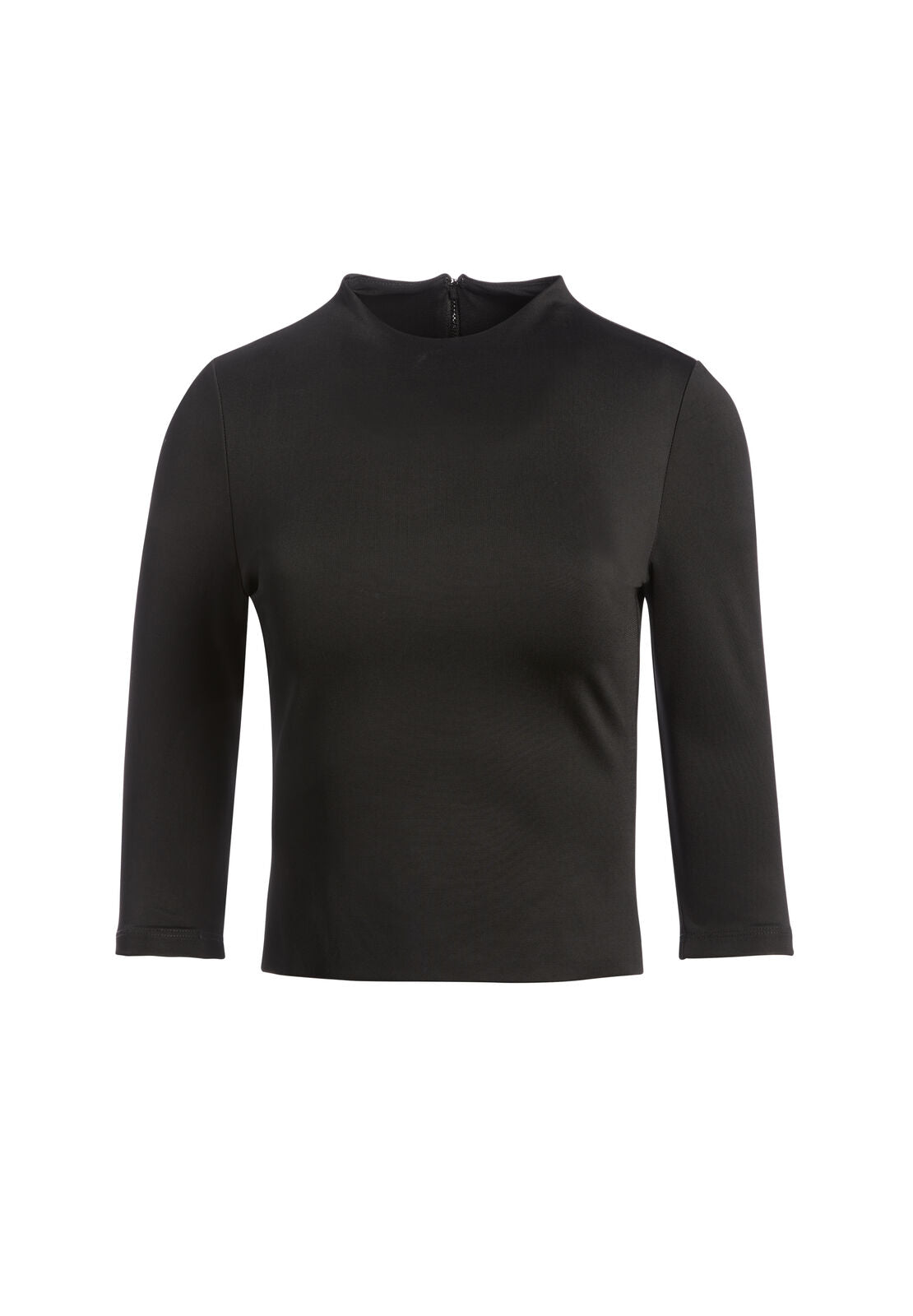 MIA MOCK NECK CROP TOP-Black-ALICE + OLIVIA