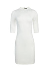 DELORA FITTED MOCK NECK MINI DRESS-OFF WHITE-ALICE + OLIVIA