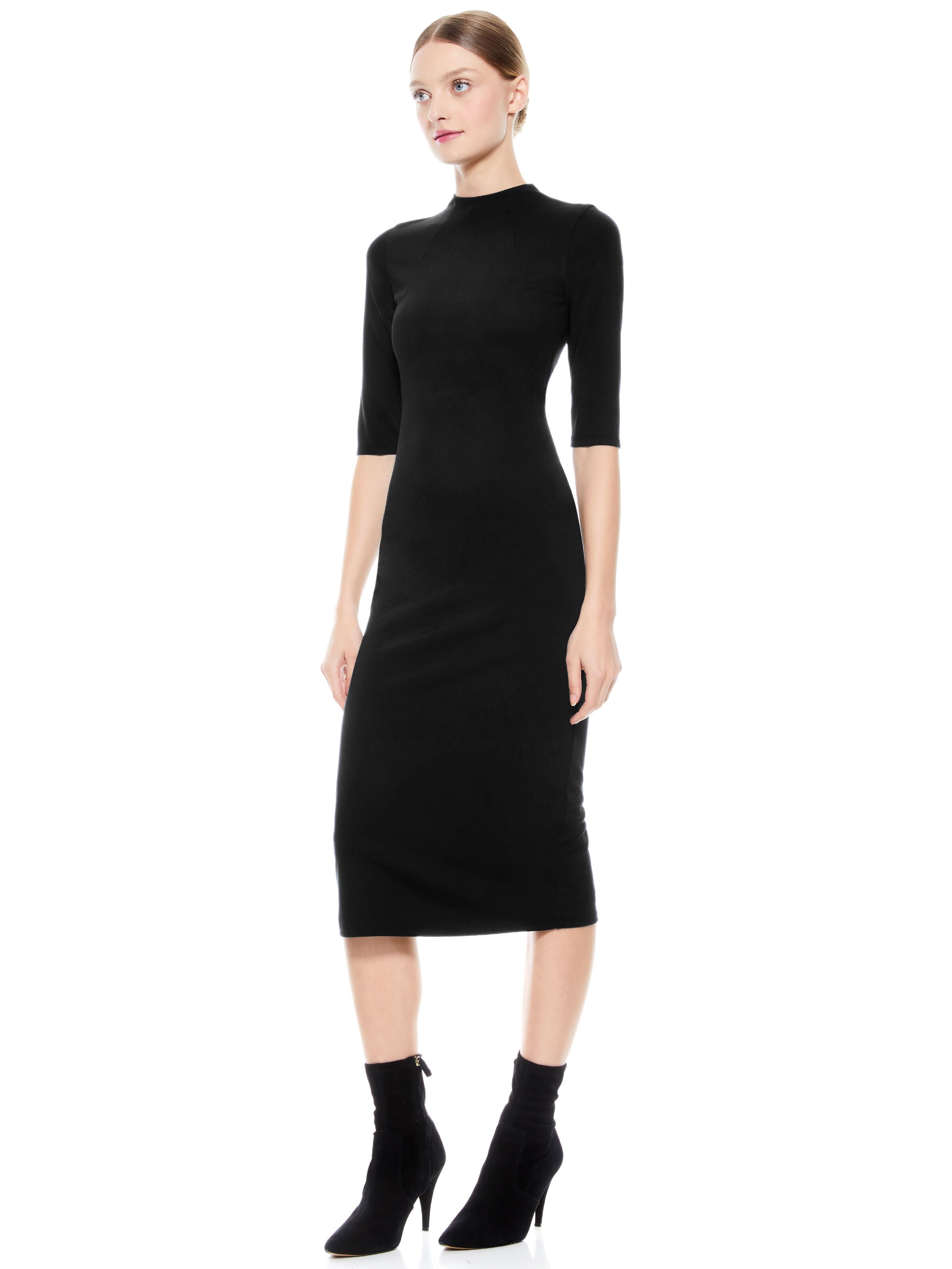 DELORA MIDI DRESS-Black-ALICE + OLIVIA
