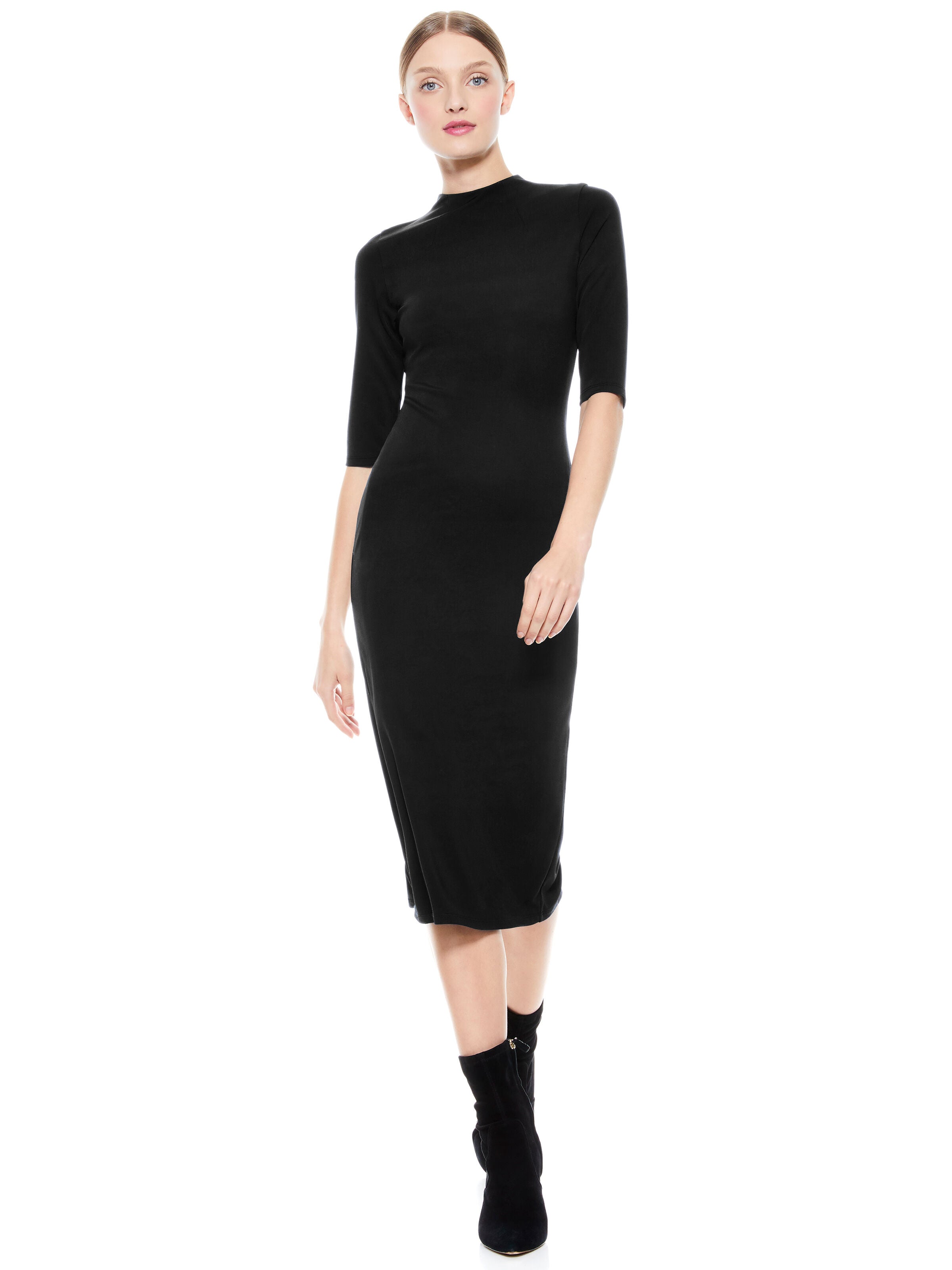 DELORA MIDI DRESS-Black-ALICE + OLIVIA