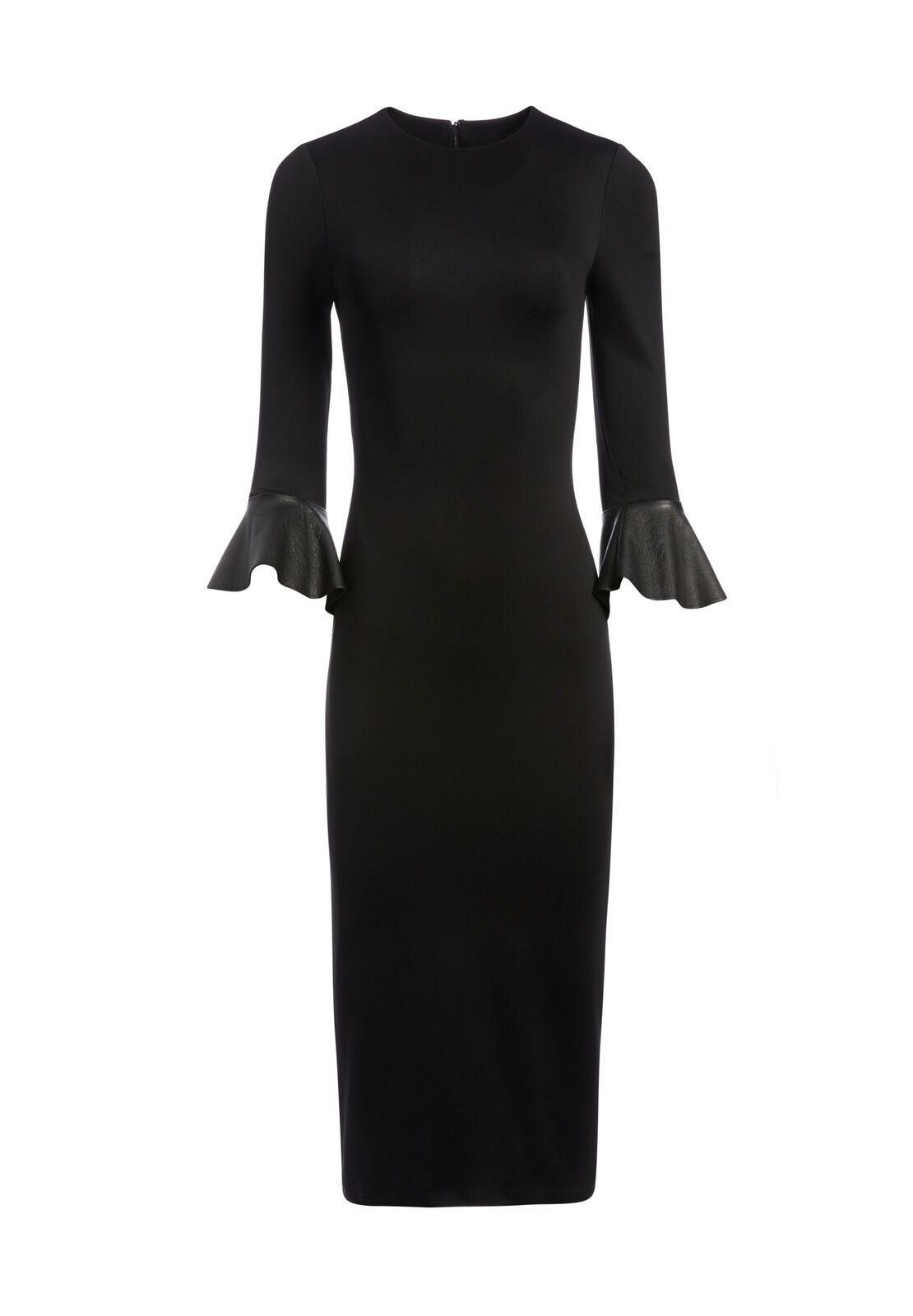 DELORA TRUMPET SLEEVE DRESS-Black-ALICE + OLIVIA