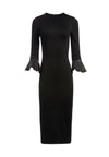DELORA TRUMPET SLEEVE DRESS-Black-ALICE + OLIVIA