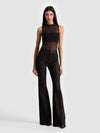 PANTALON BRENT CUIR CLOCHE – NOIR-ALICE + OLIVIA