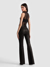 PANTALON BRENT CUIR CLOCHE – NOIR-ALICE + OLIVIA