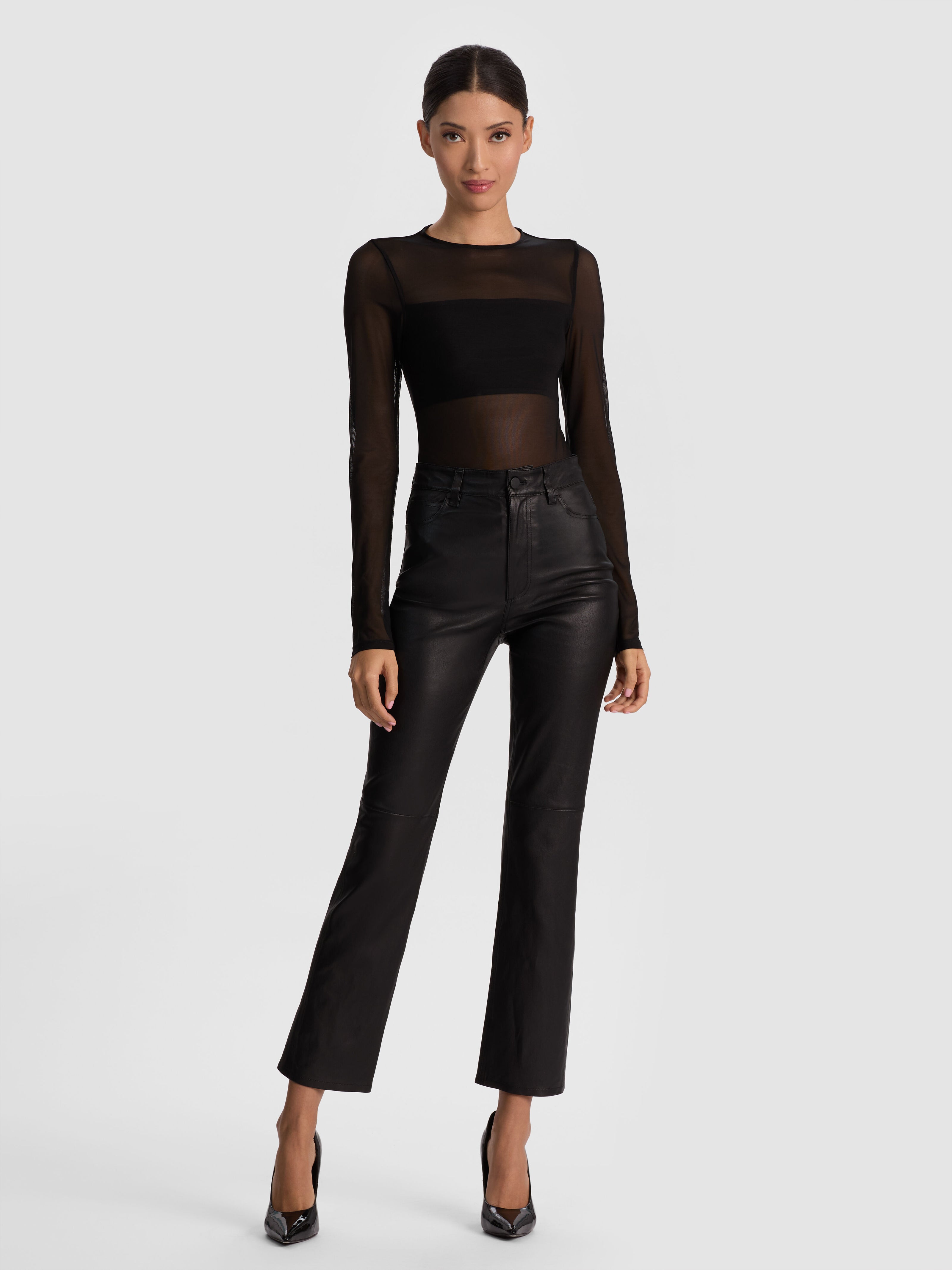 CASEY LEATHER ANKLE PANT-Black-ALICE + OLIVIA