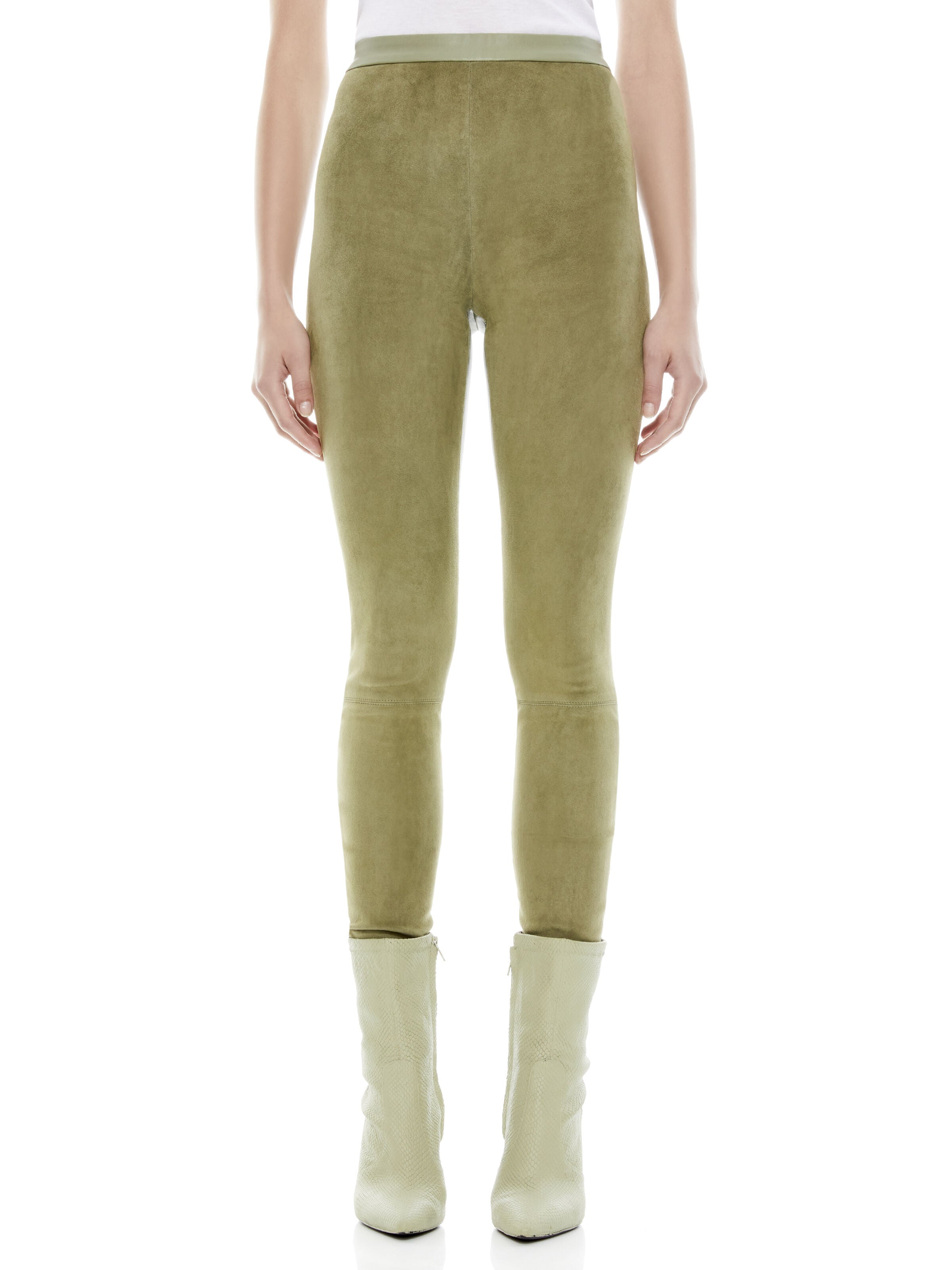 LEGGINGS MADDOX IN SUEDE CON CERNIERA LATERALE-ALICE + OLIVIA