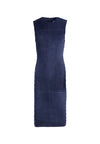 LARITA FITTED SUEDE MIDI DRESS-NAVY-ALICE + OLIVIA