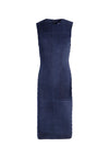 LARITA FITTED SUEDE MIDI DRESS-NAVY-ALICE + OLIVIA