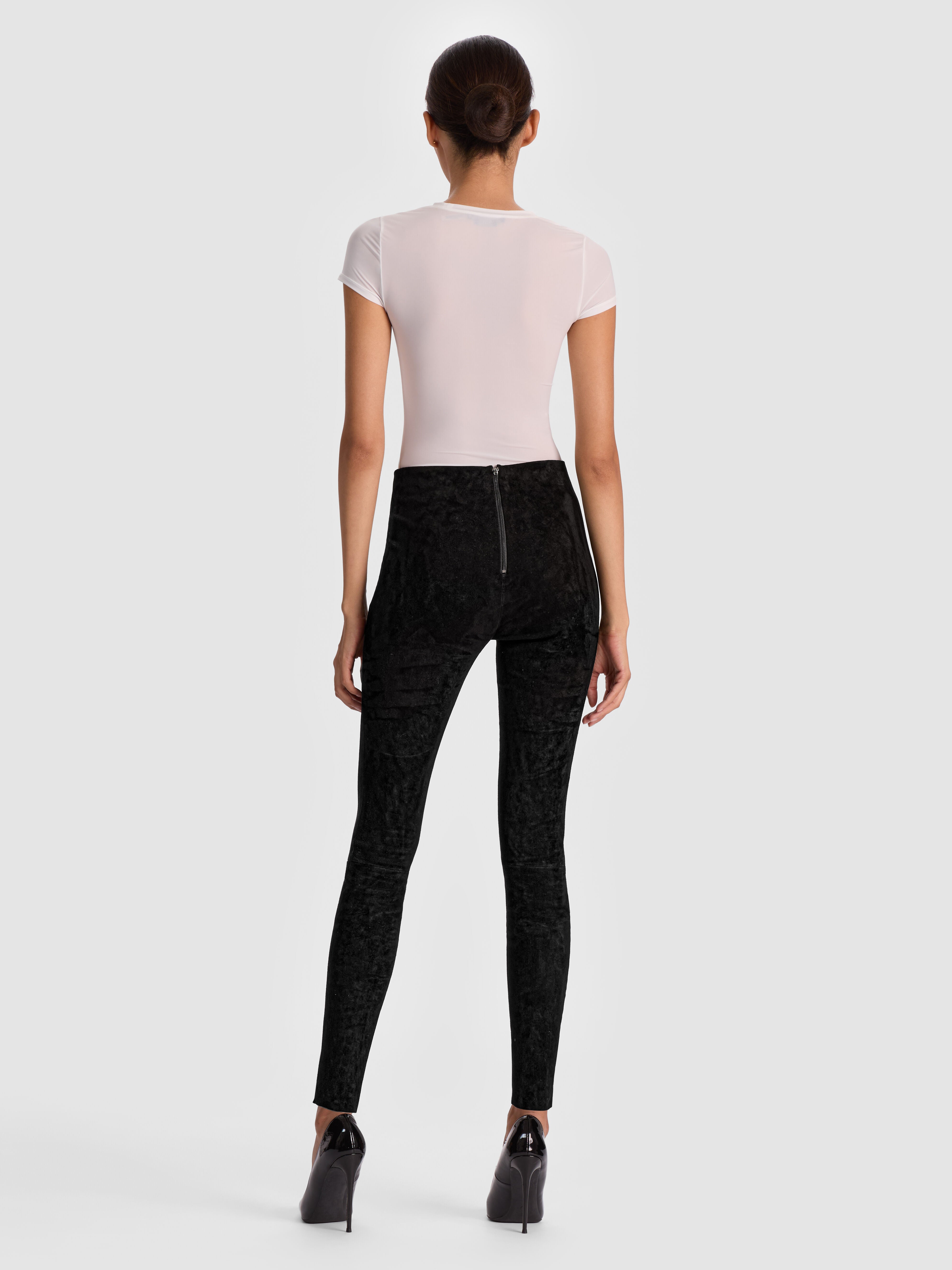 LENNOX SUEDE LEGGING in Black | ALICE + OLIVIA
