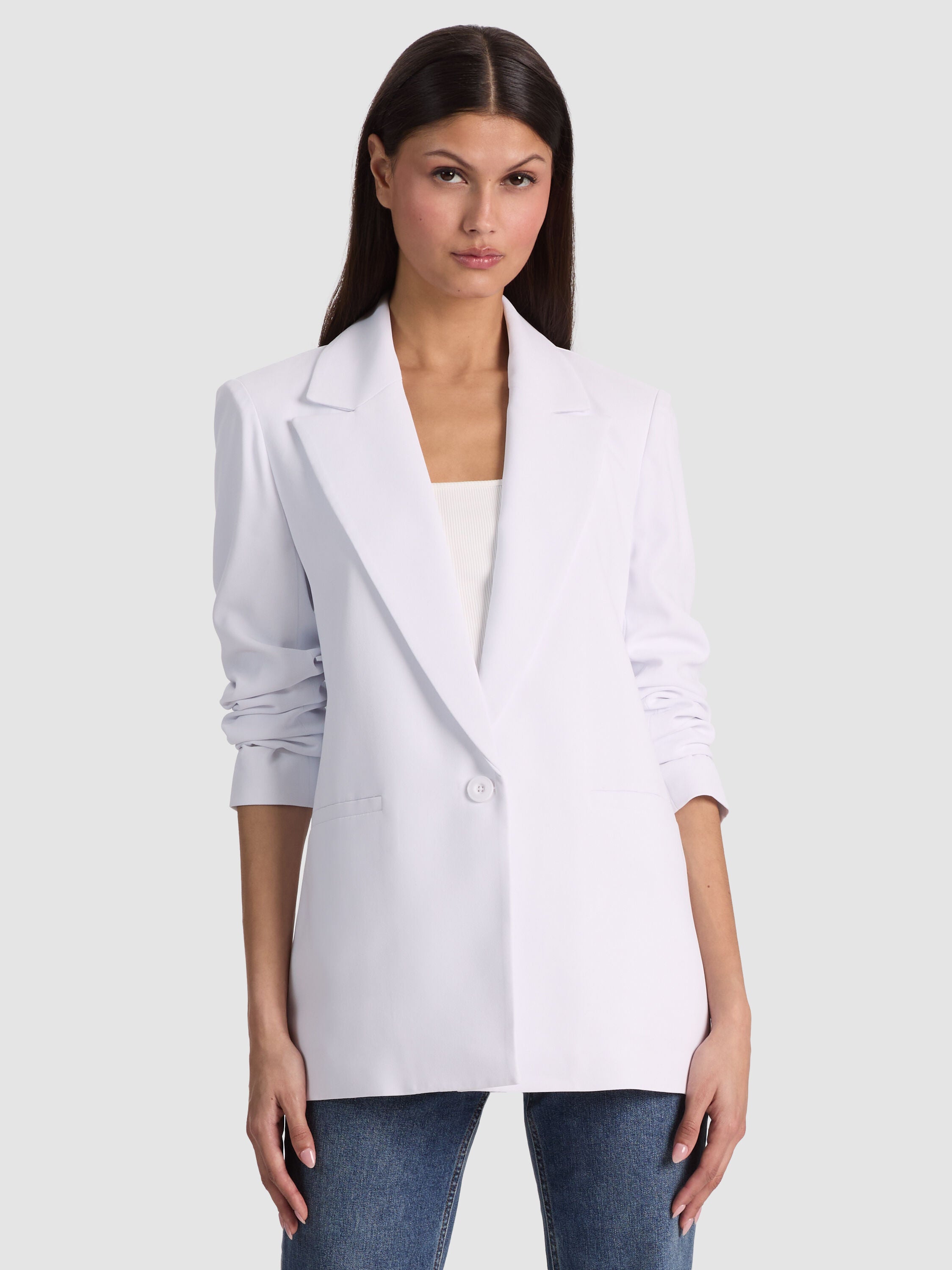 DENNY BOYFRIEND BLAZER-WHITE-ALICE + OLIVIA