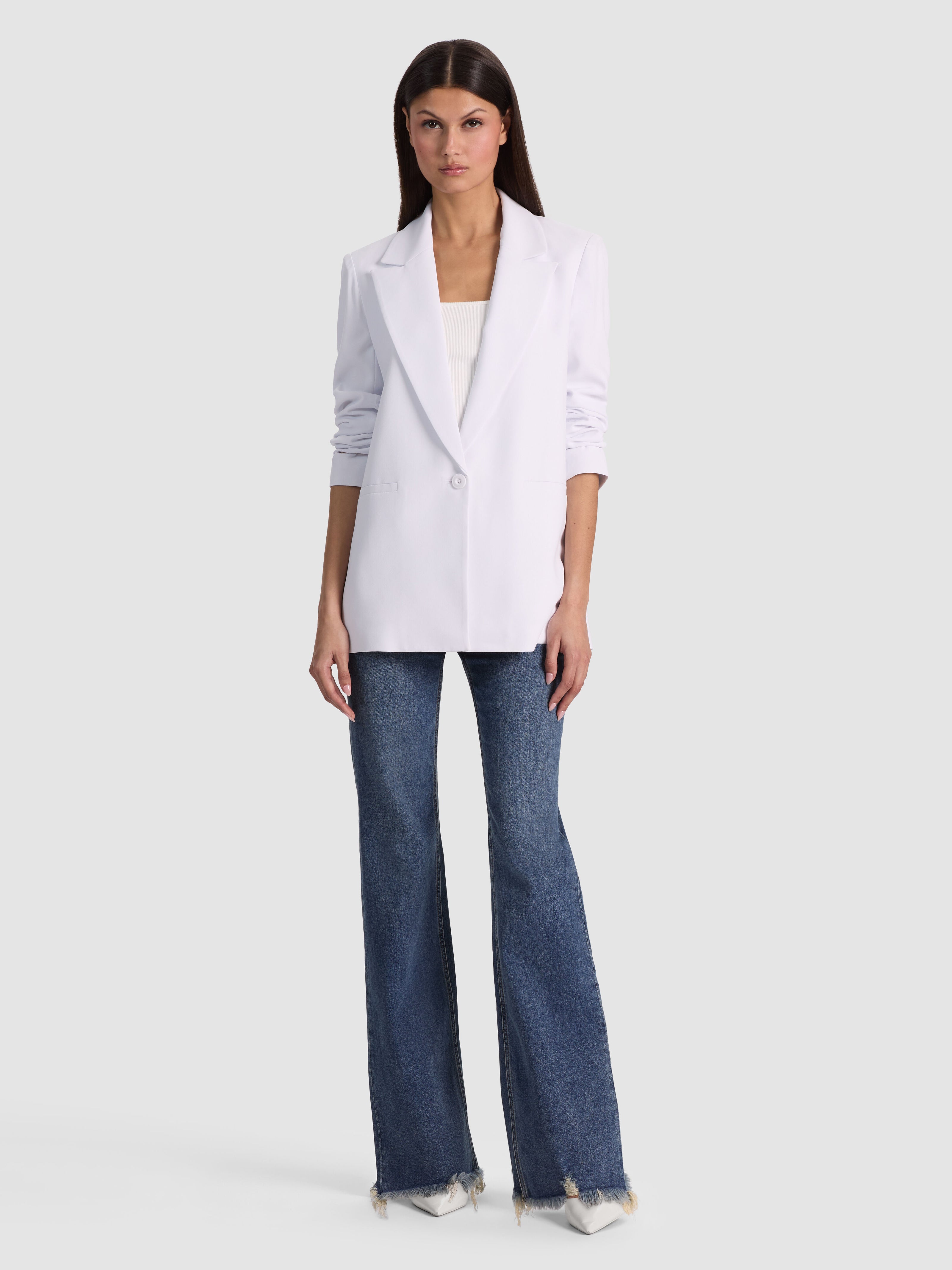 DENNY BOYFRIEND BLAZER-WHITE-ALICE + OLIVIA