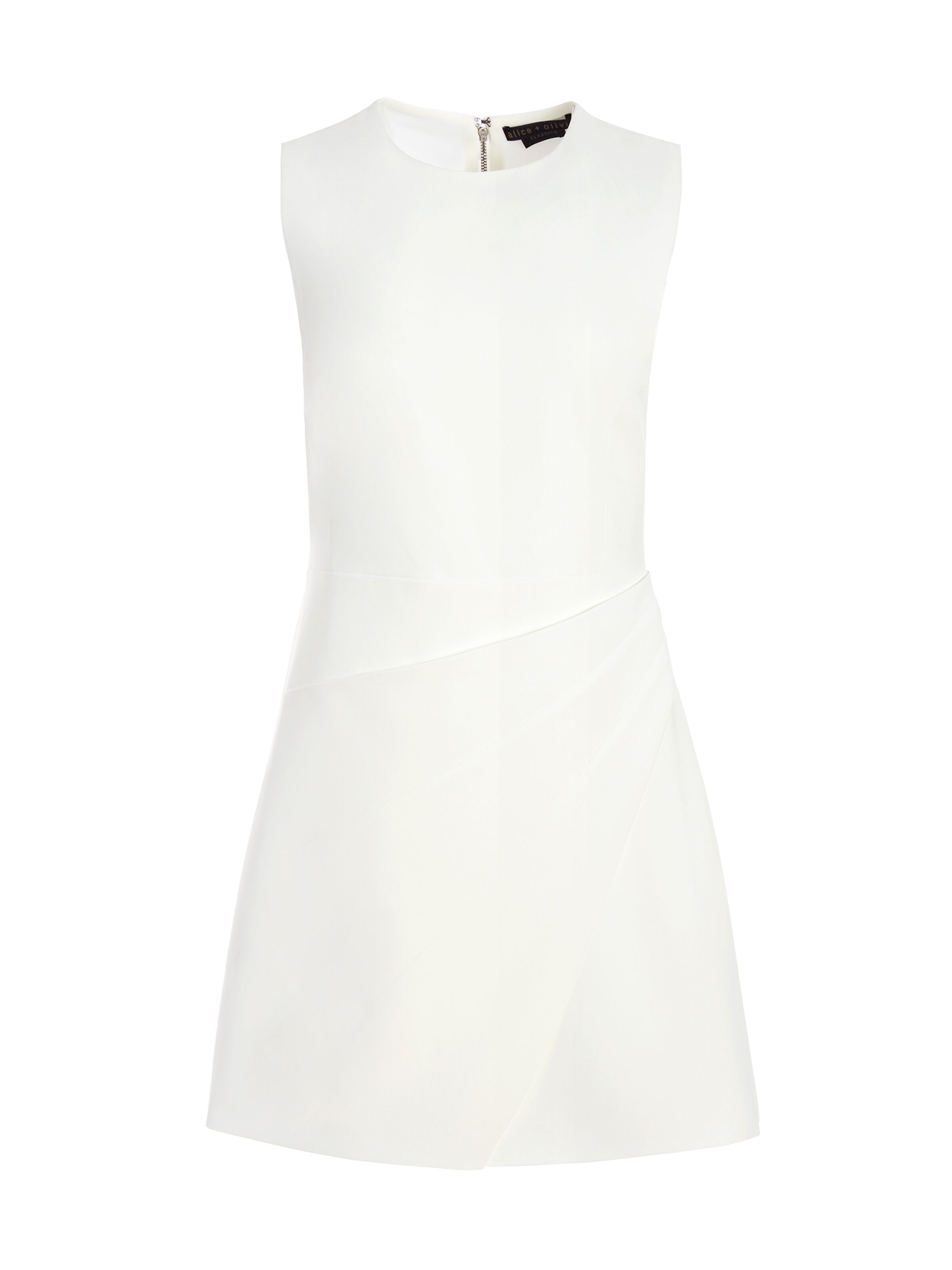 KELSEY ASYMMETRICAL MINI DRESS-OFF WHITE-ALICE + OLIVIA