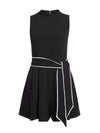 HARLAN PLEATED ROMPER WITH BELT-BLACK/WHITE-ALICE + OLIVIA