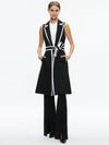 AUBREY LONG TRENCH VEST-BLACK/OFF WHITE-ALICE + OLIVIA