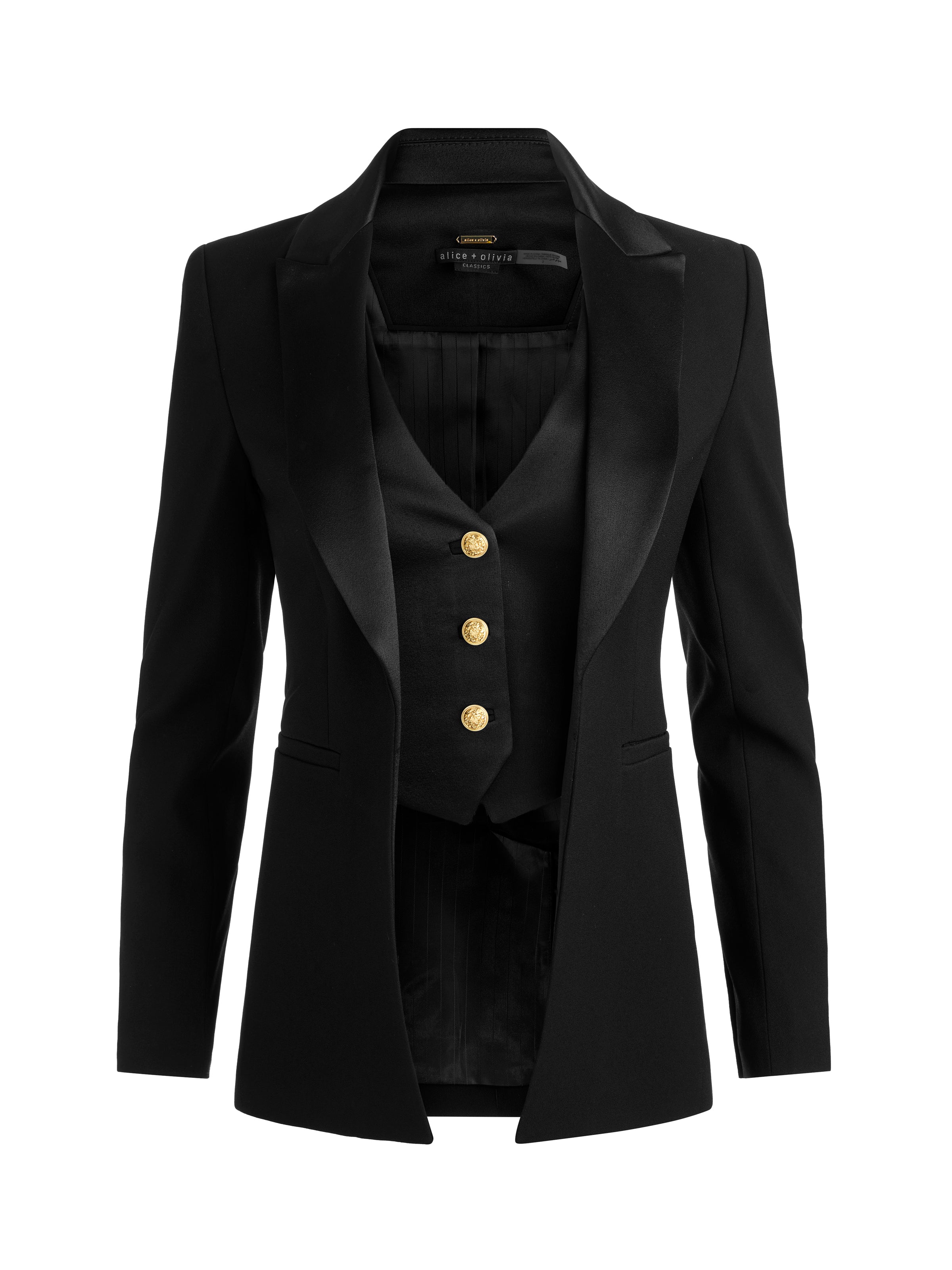 ALTON BLAZER WITH VEST-Black-ALICE + OLIVIA
