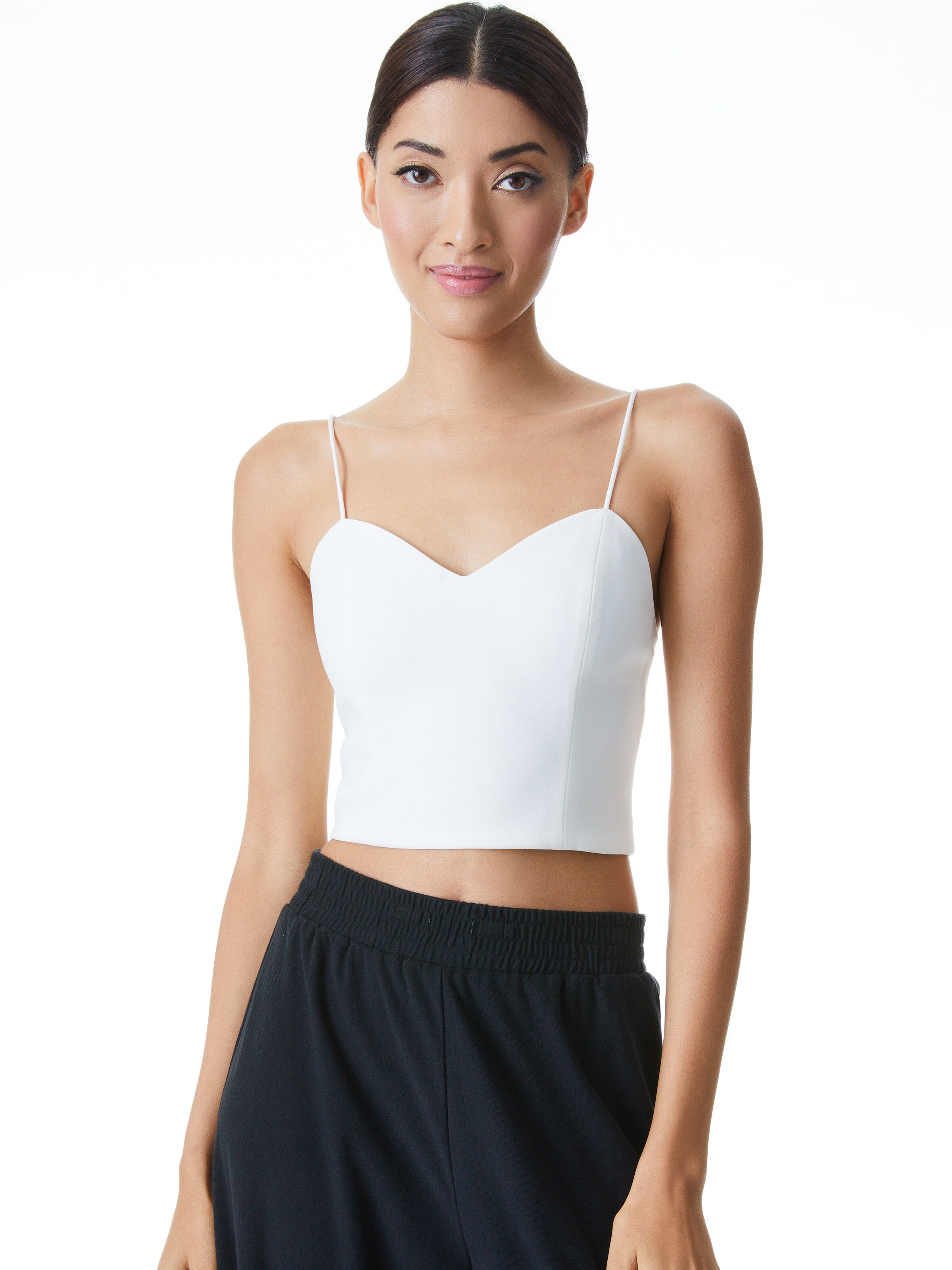 GINA SWEETHEART CROP TOP-ALICE + OLIVIA