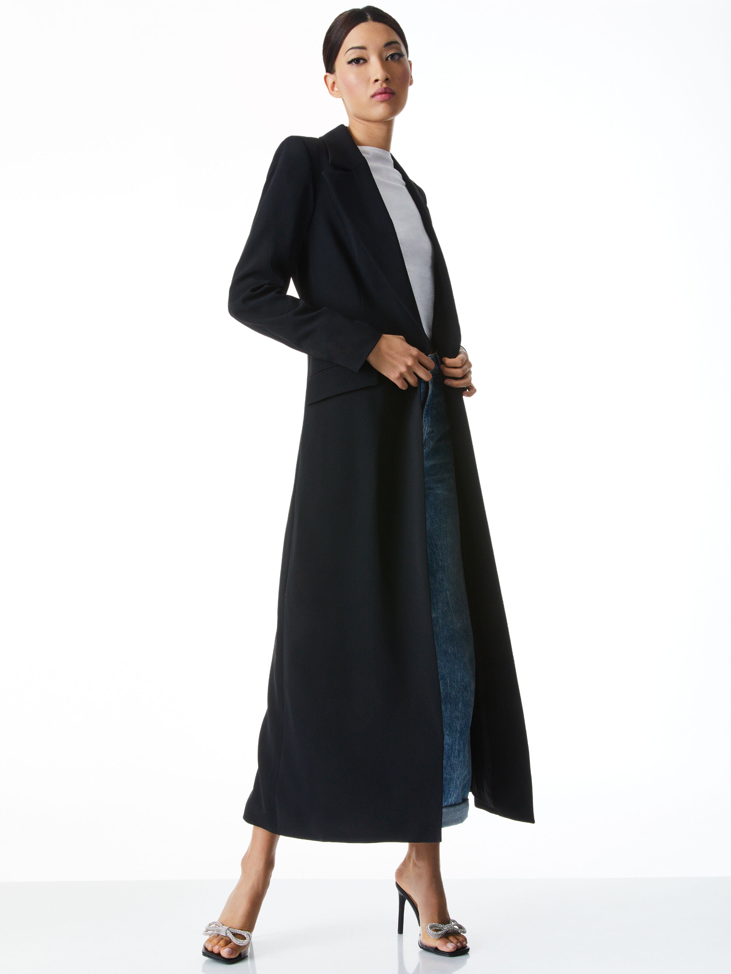 THEO NOTCH COLLAR COAT-Black-ALICE + OLIVIA