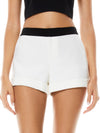 HETTIE CUFFED SHORT-OFF WHITE/BLACK-ALICE + OLIVIA