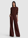 ERIC WOOL PANT-DARK CHOCOLATE-ALICE + OLIVIA