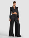BENSON WOOL PLEATED PANT-CHARCOAL-ALICE + OLIVIA