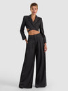 BENSON WOOL PLEATED PANT-CHARCOAL-ALICE + OLIVIA