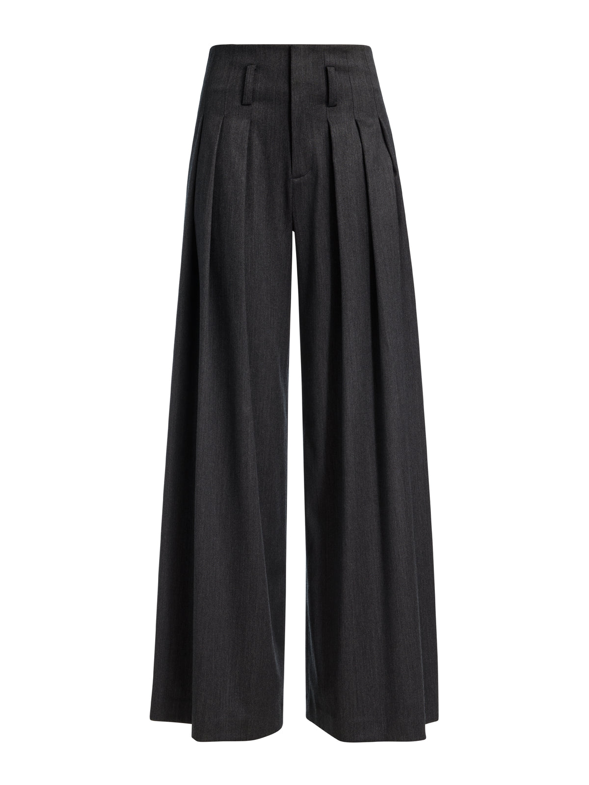 PANTALON PLISSÉ EN LAINE BENSON - CHARBON