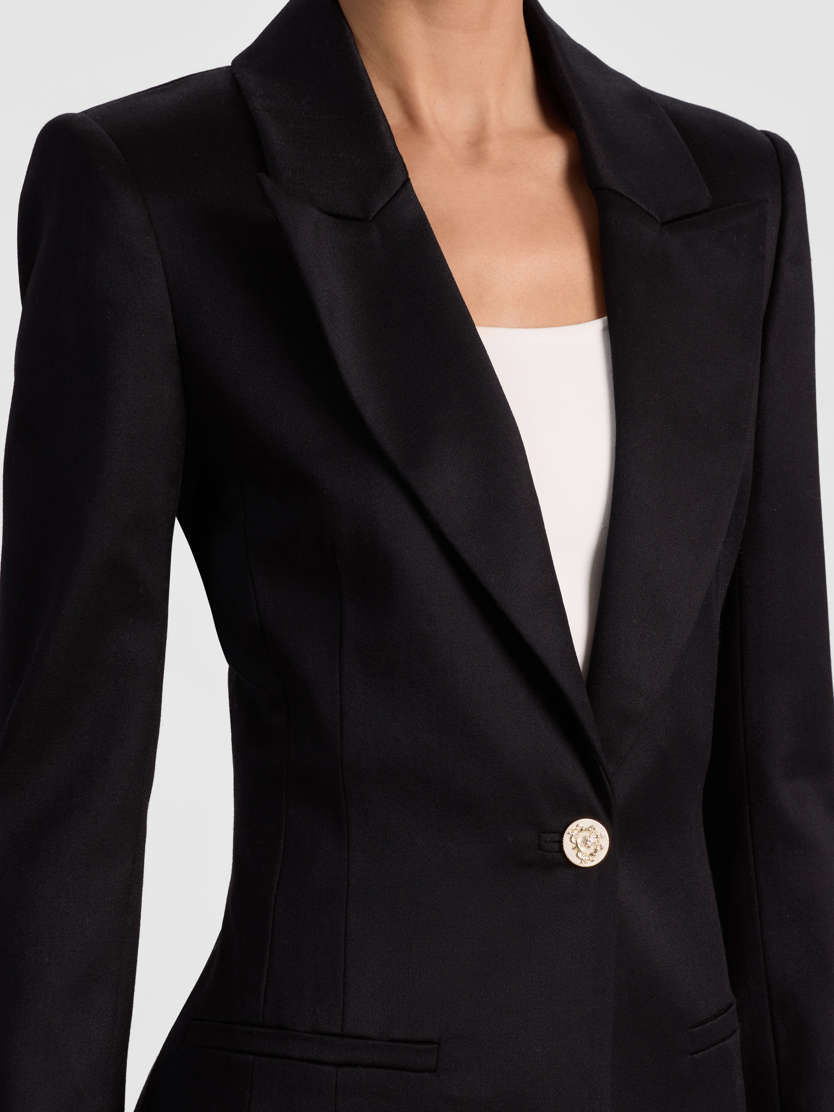 BURNS FITTED BLAZER-Black-ALICE + OLIVIA