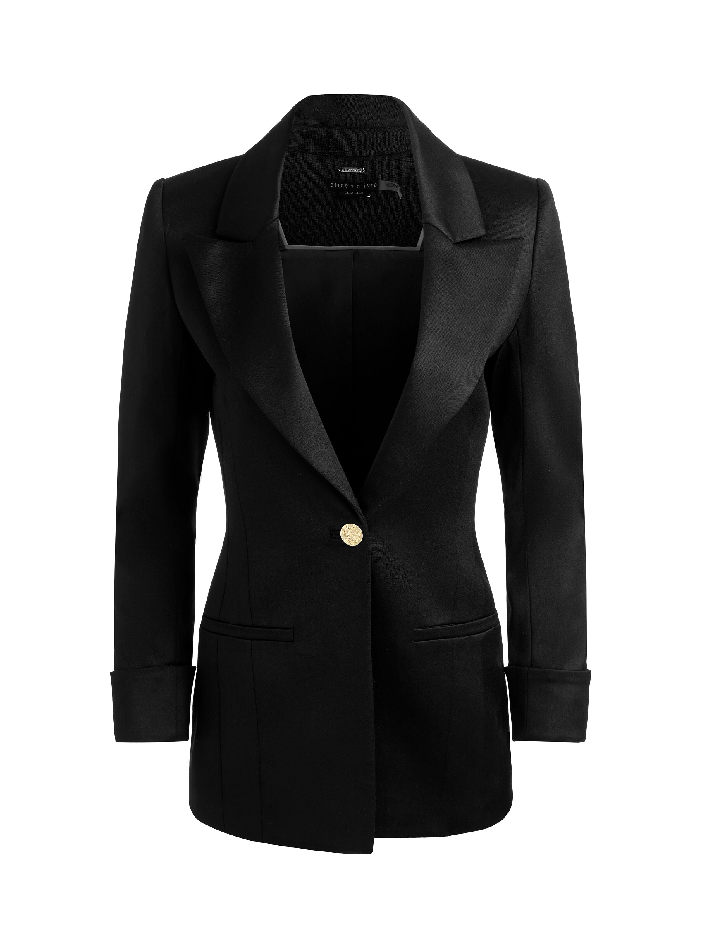 BURNS FITTED BLAZER-Black-ALICE + OLIVIA