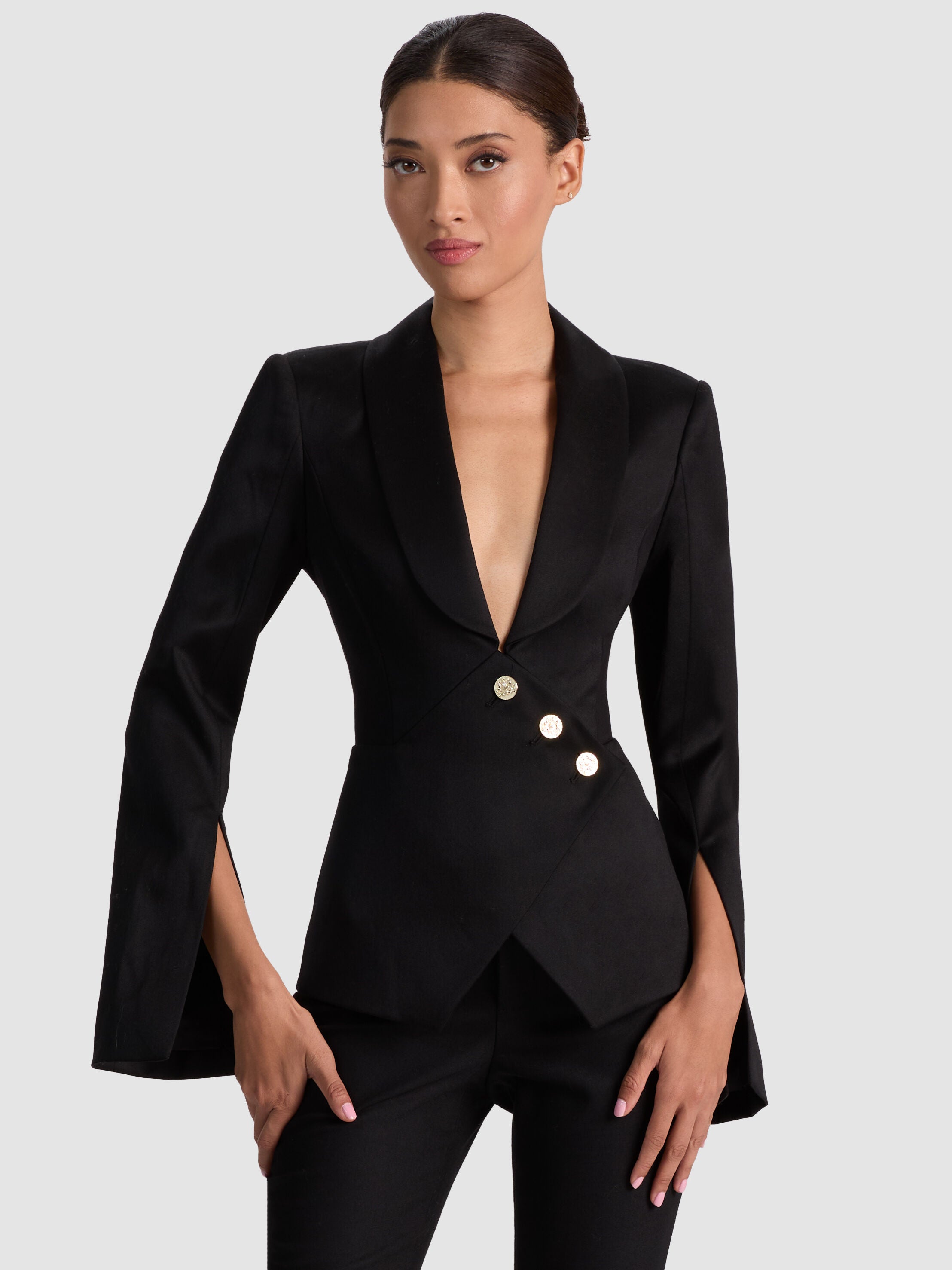 THE SCULPT BLAZER-Black-ALICE + OLIVIA