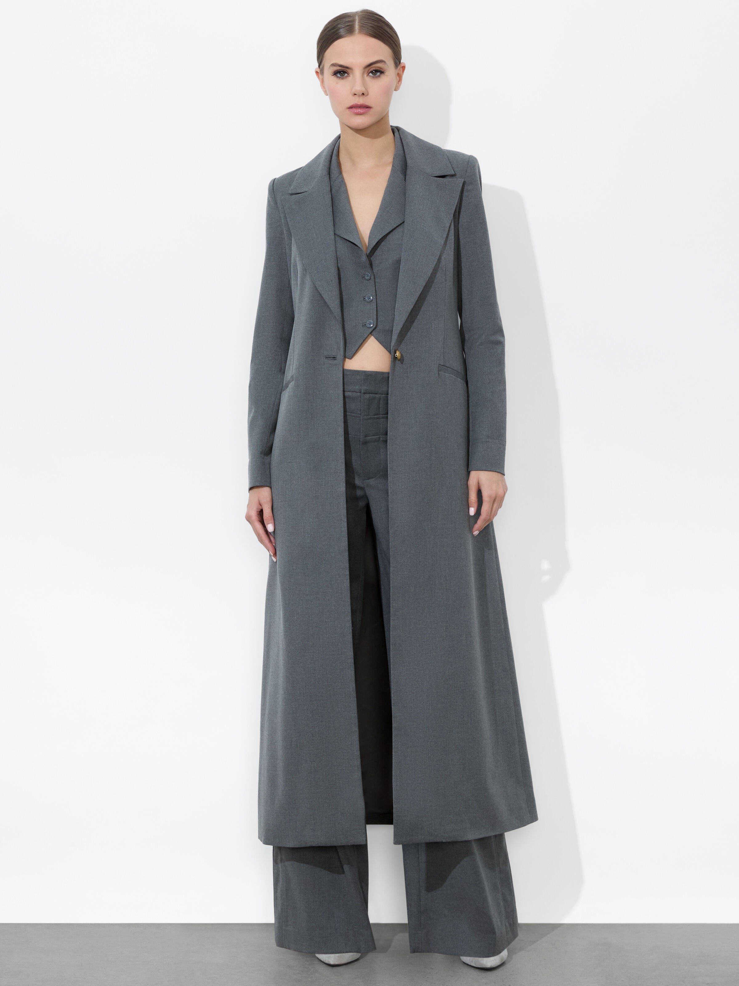 THEO NOTCH COLLAR COAT-SHADOW GREY MELANGE-ALICE + OLIVIA