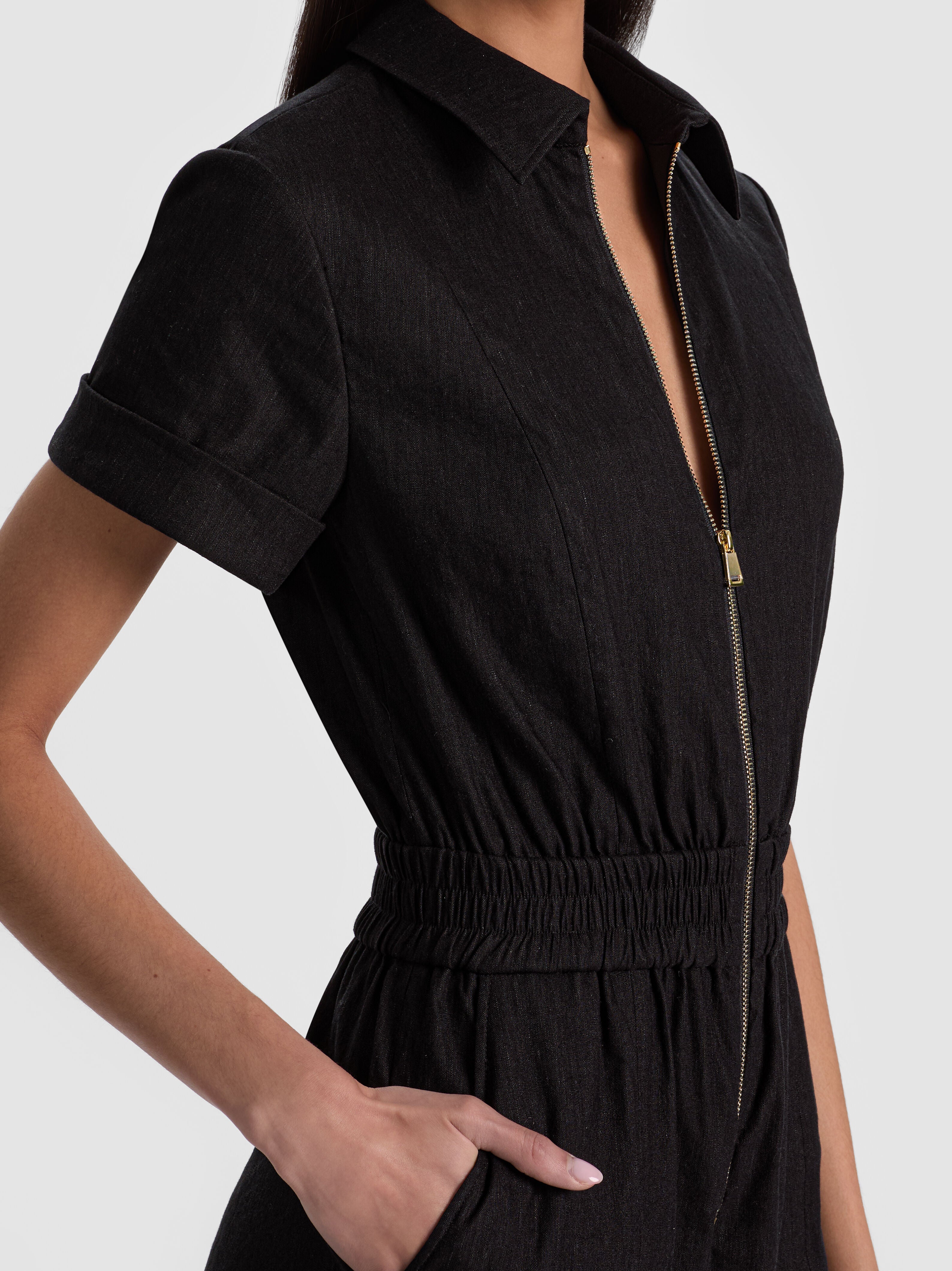 LEVI ROMPER-Black-ALICE + OLIVIA