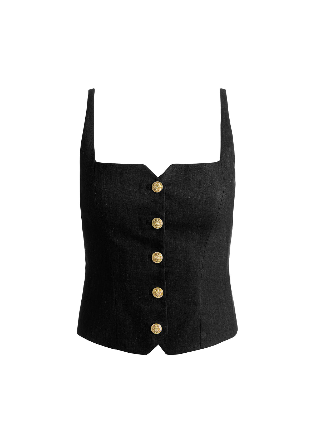 KELCEY BUTTON FRONT TOP - BLACK