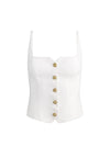 KELCEY BUTTON FRONT TOP-OFF WHITE-ALICE + OLIVIA