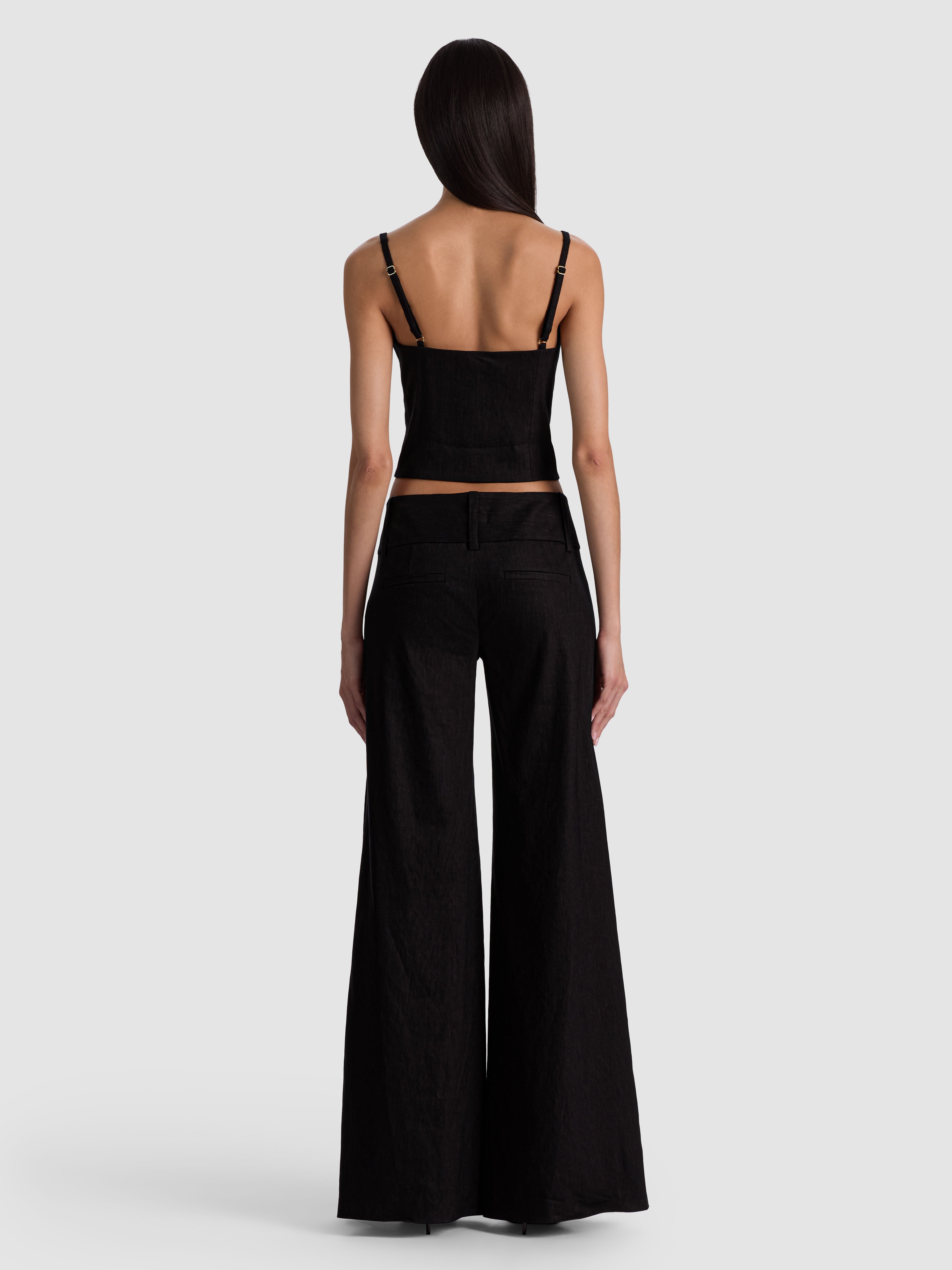 OLIVIA WIDE LEG PANT in Black | ALICE + OLIVIA