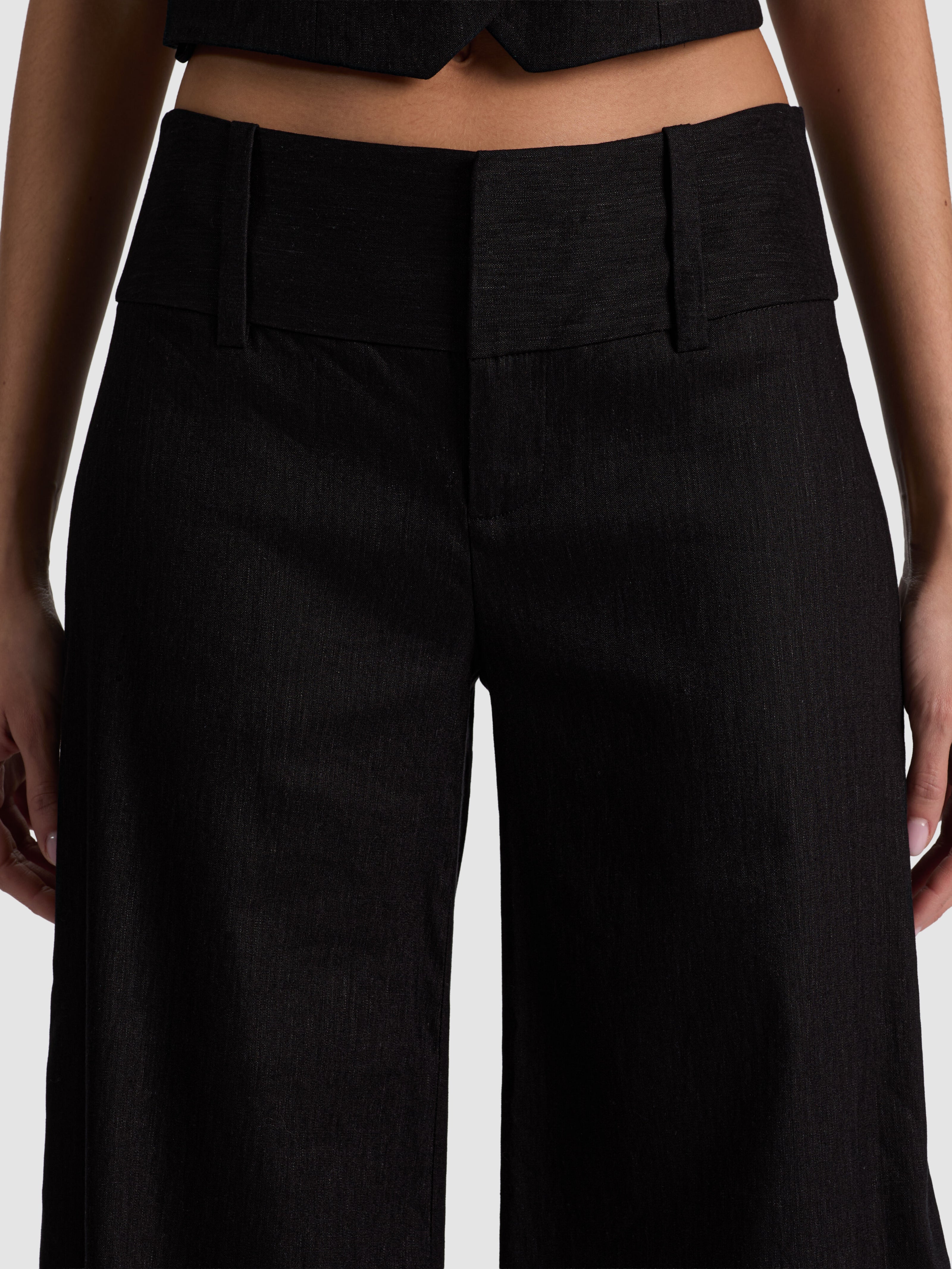 OLIVIA WIDE LEG PANT-Black-ALICE + OLIVIA