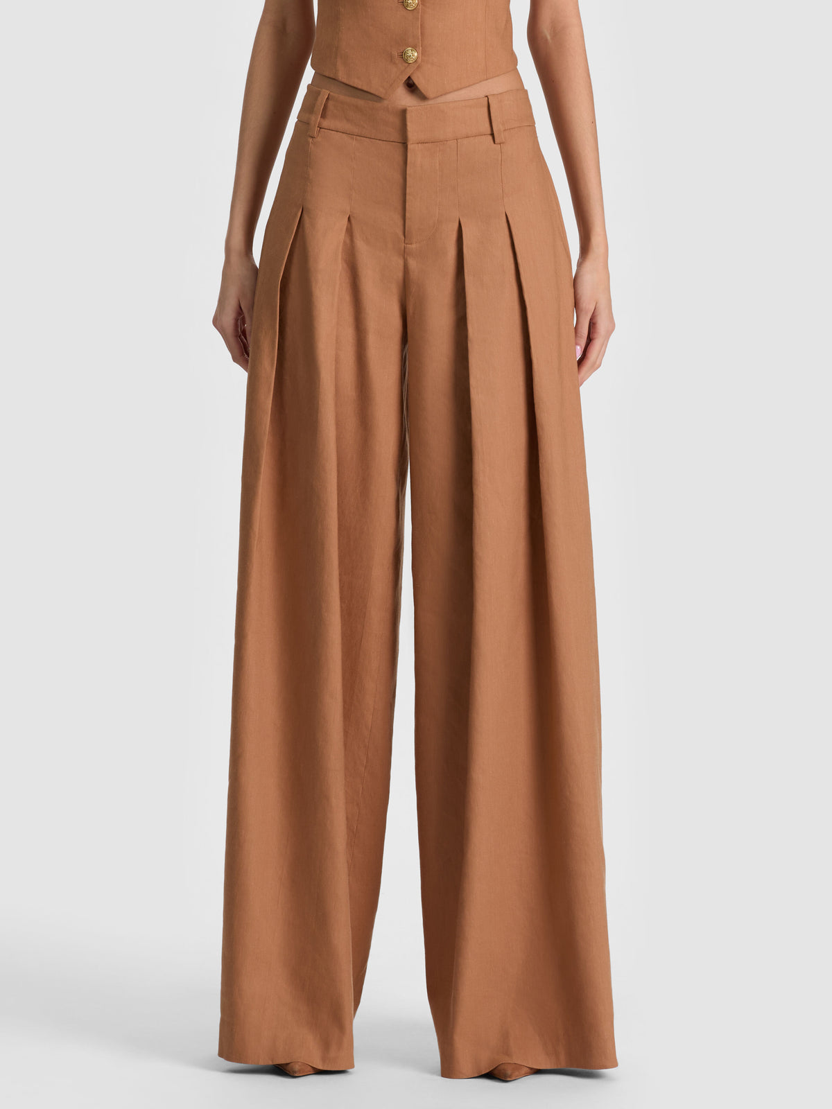 BLAIRE PLEATED PANT - TAN