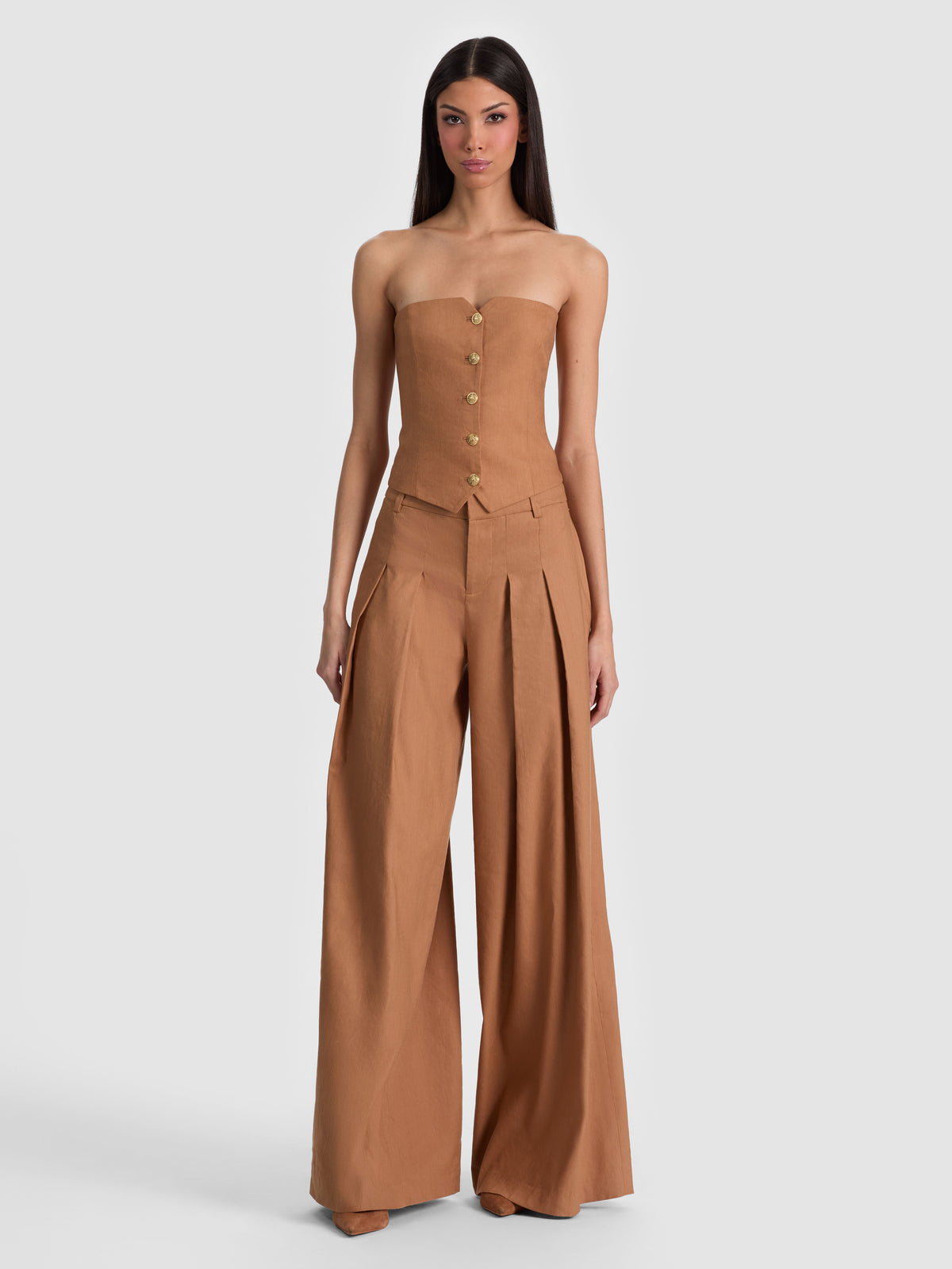 BLAIRE PLEATED PANT - TAN