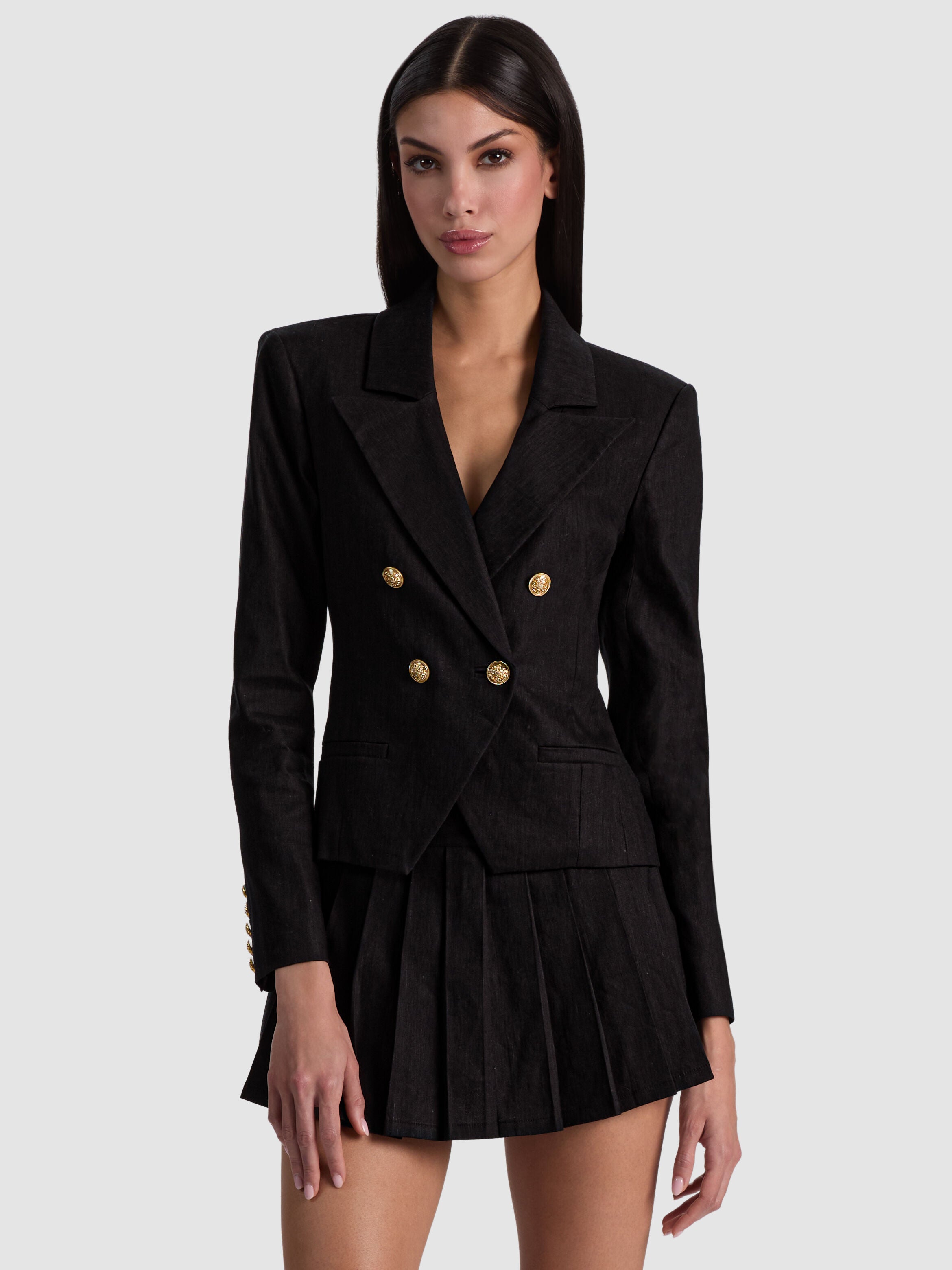 BLAZER COURT CROISÉ SABLE-ALICE + OLIVIA