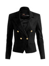 SABLE DOUBLE BREASTED LINEN CROPPED BLAZER-Black-ALICE + OLIVIA