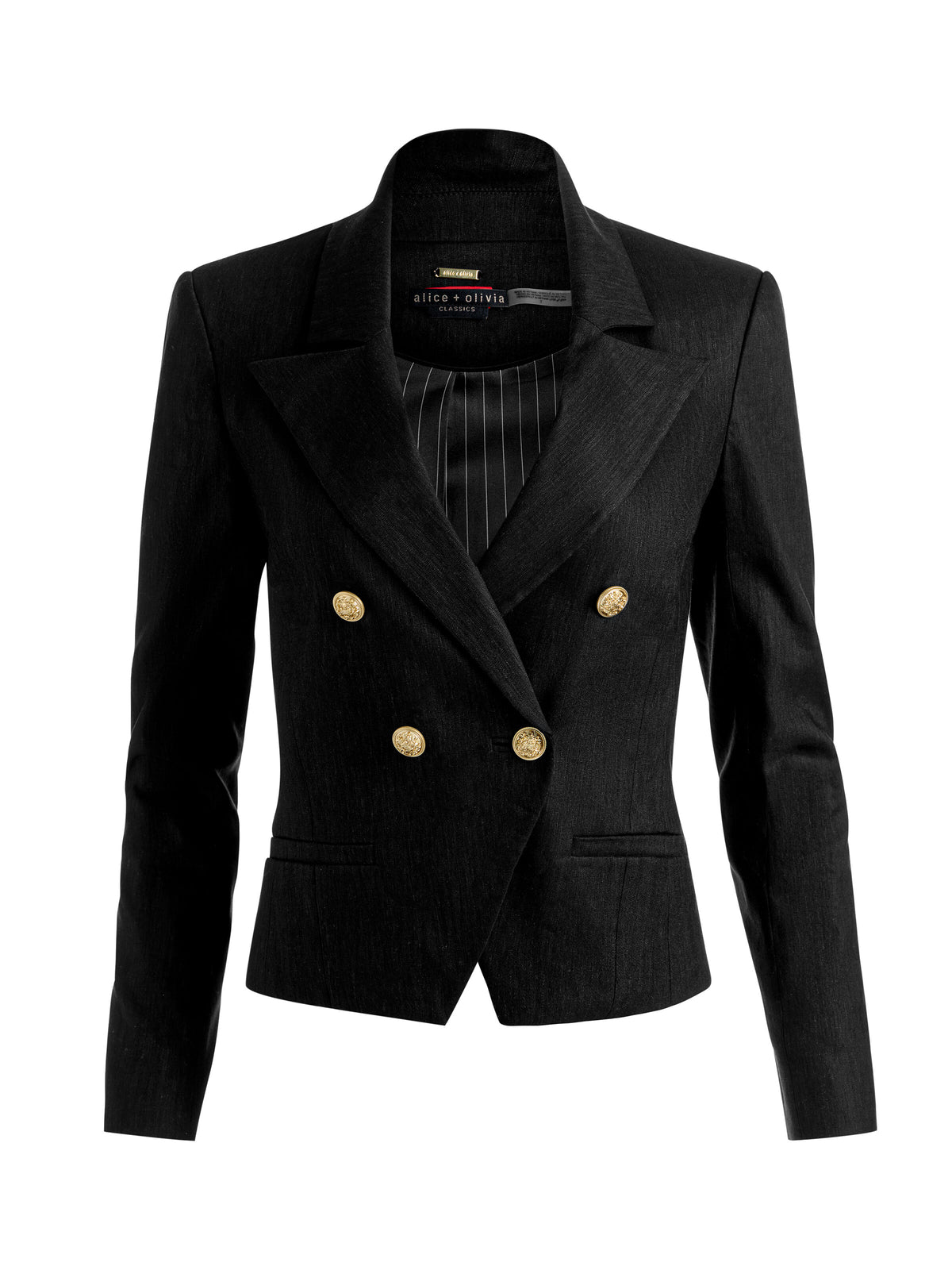 SABLE DOUBLE BREASTED CROPPED BLAZER - BLACK