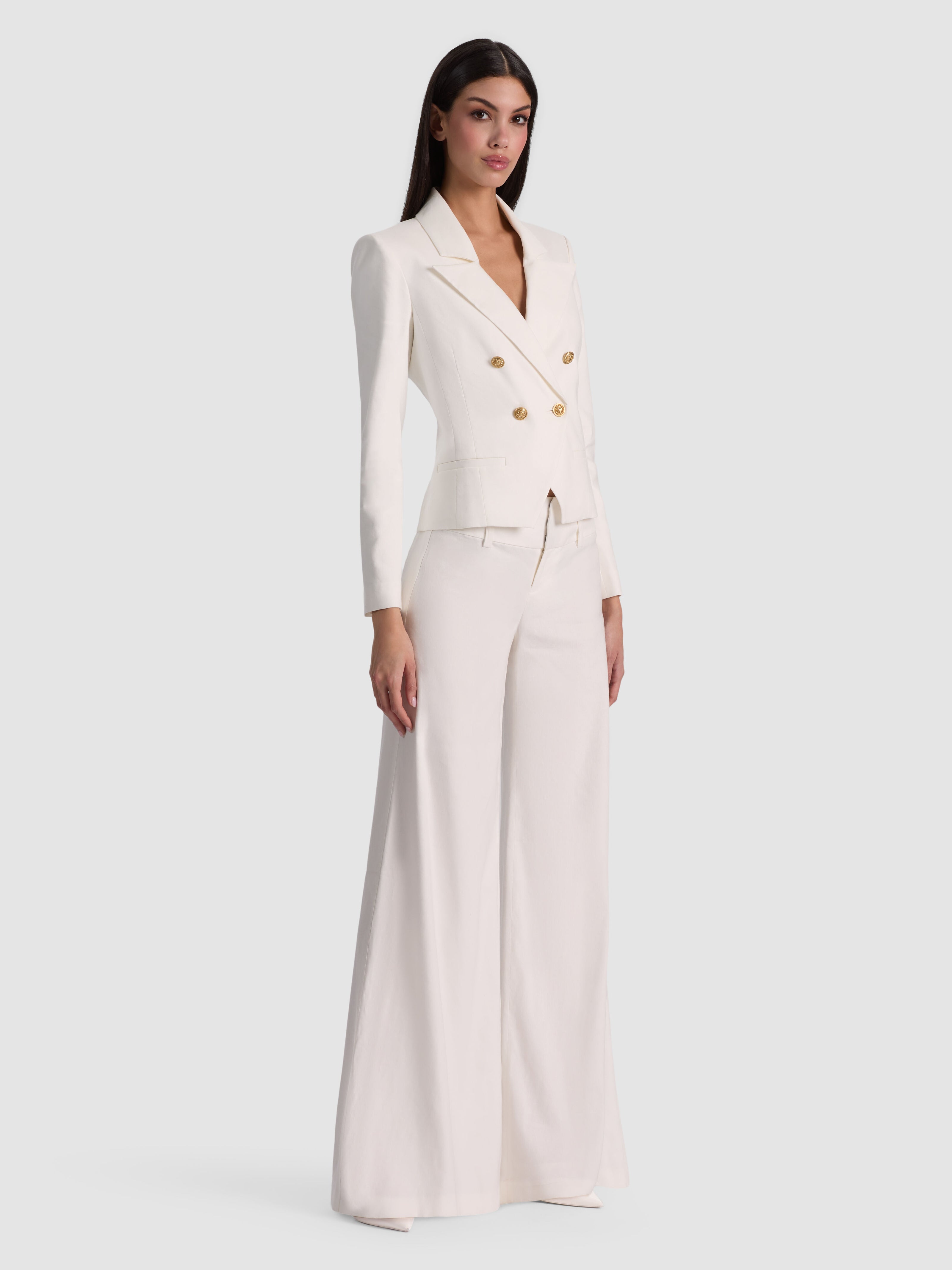 BLAZER CORTO IN LINO DOPPIOPETTO SABBIA-ALICE + OLIVIA