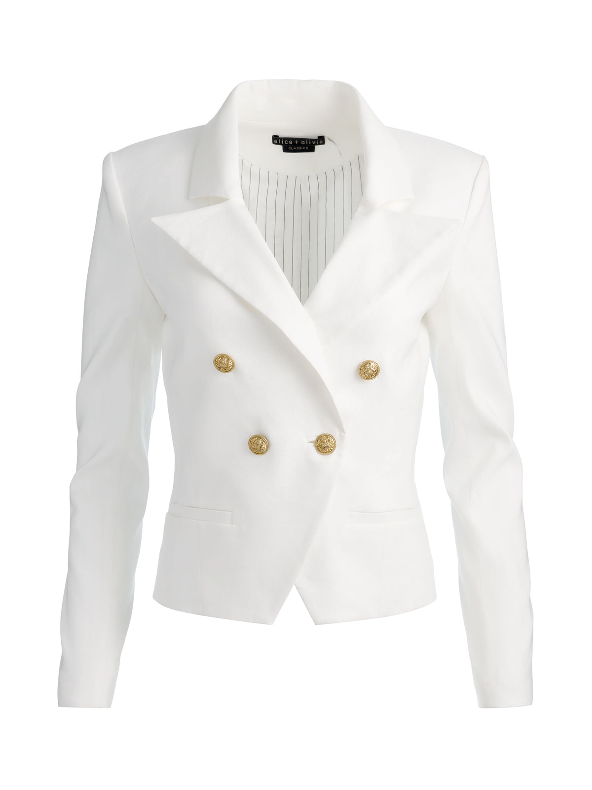 SABLE DOUBLE BREASTED CROPPED BLAZER - OFF WHITE