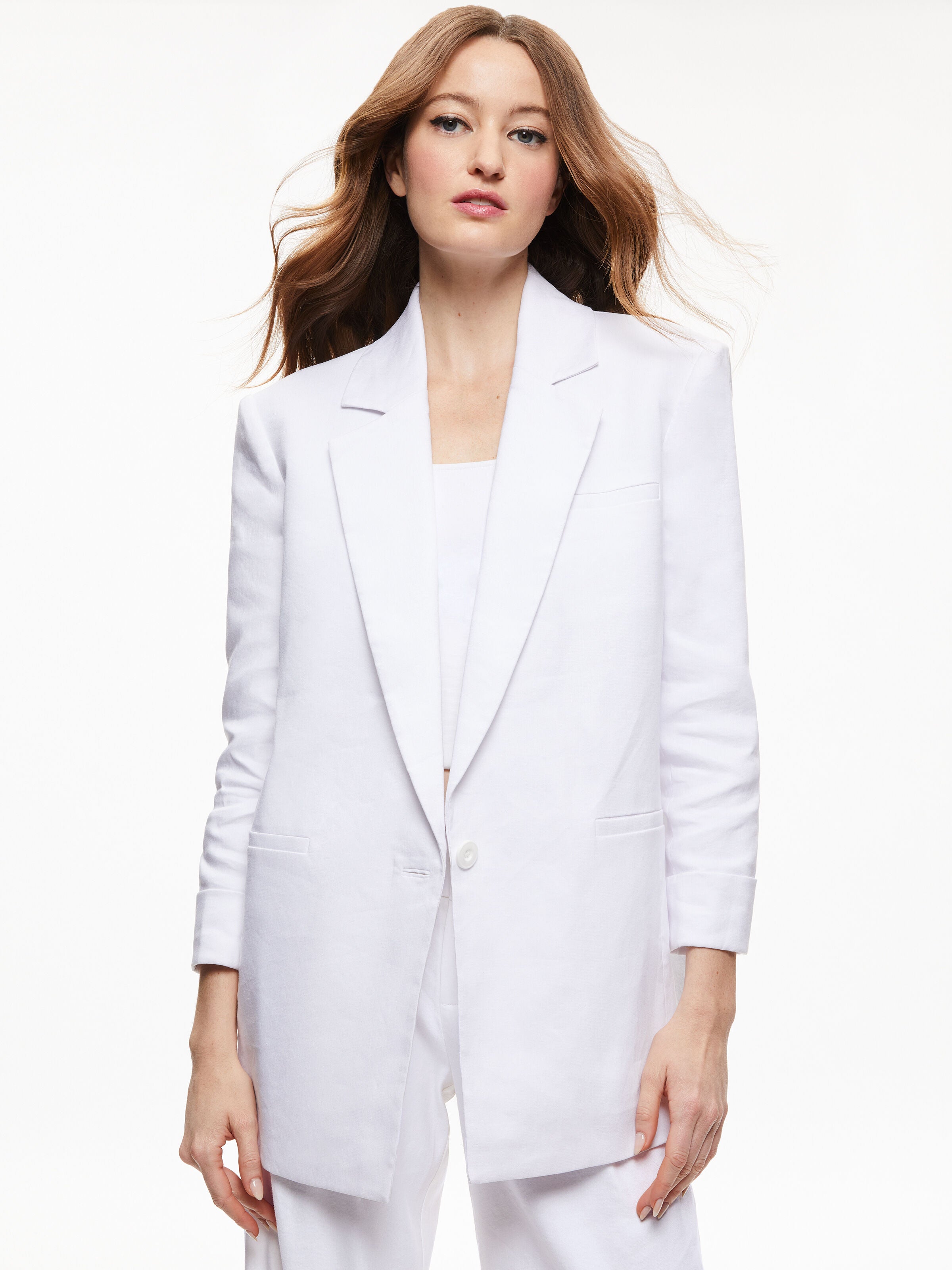 BLAZER SHAN IN LINO CON POLSINI RISVOLTATI-ALICE + OLIVIA