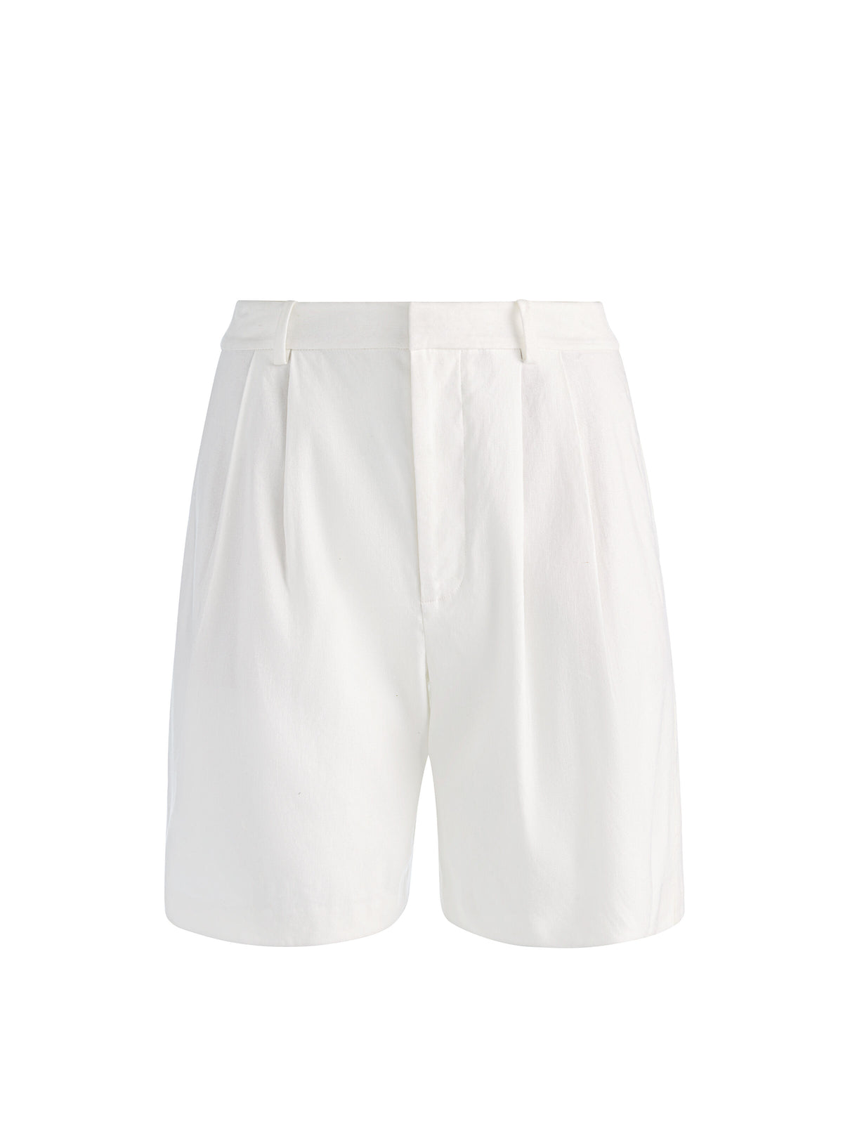 CONRY PLEATED BERMUDA SHORT - OFF WHITE